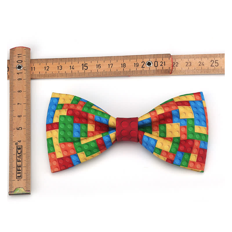 Nœud papillon pour homme en forme de bloc de construction ludique