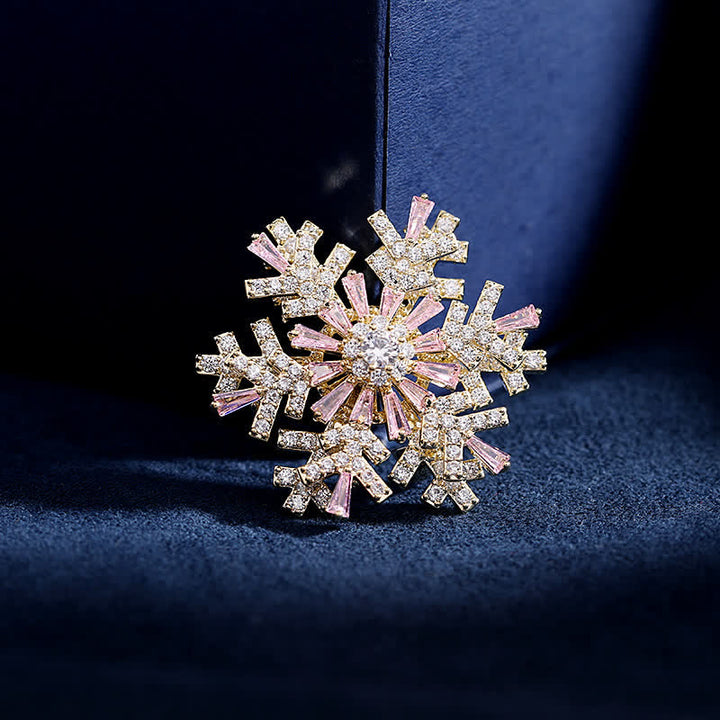 Broche Flocon de Neige Rotative pour Femme