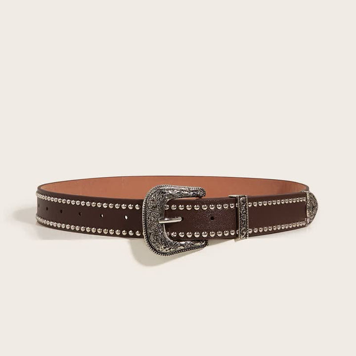 Superbe ceinture en cuir à rivets style punk pour femme