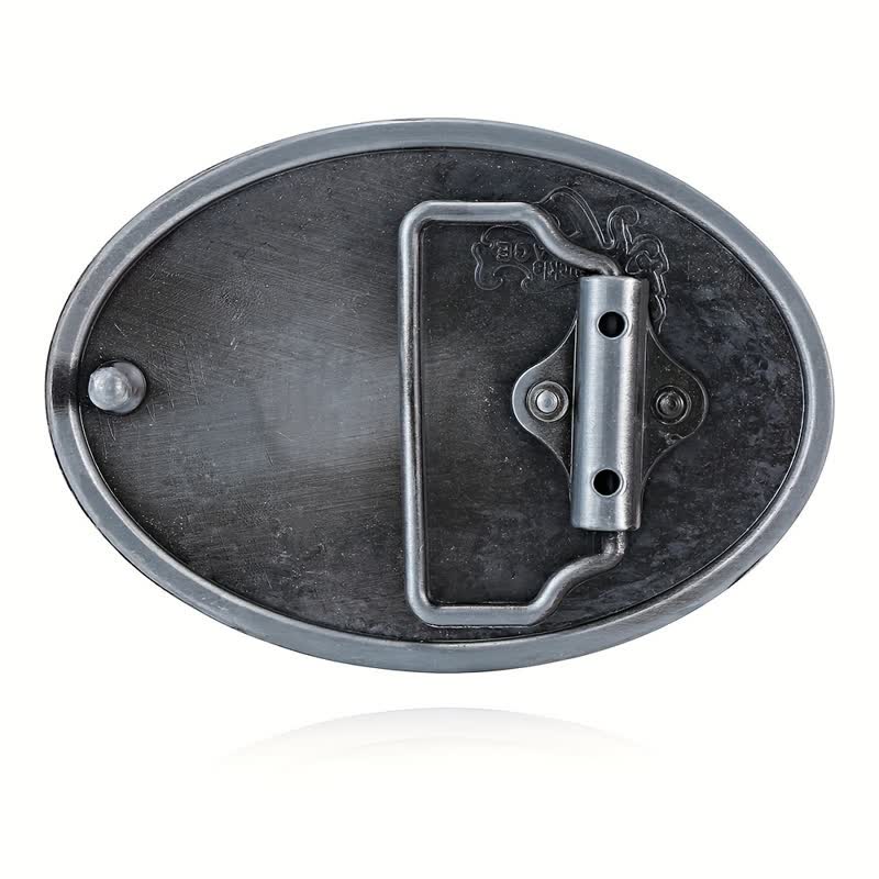 Ceinture en cuir à boucle relevée argentée pour femme avec motif cowgirl
