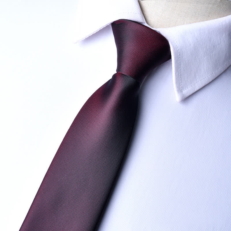 Cravate ajustable à fermeture éclair de couleur unie pour homme