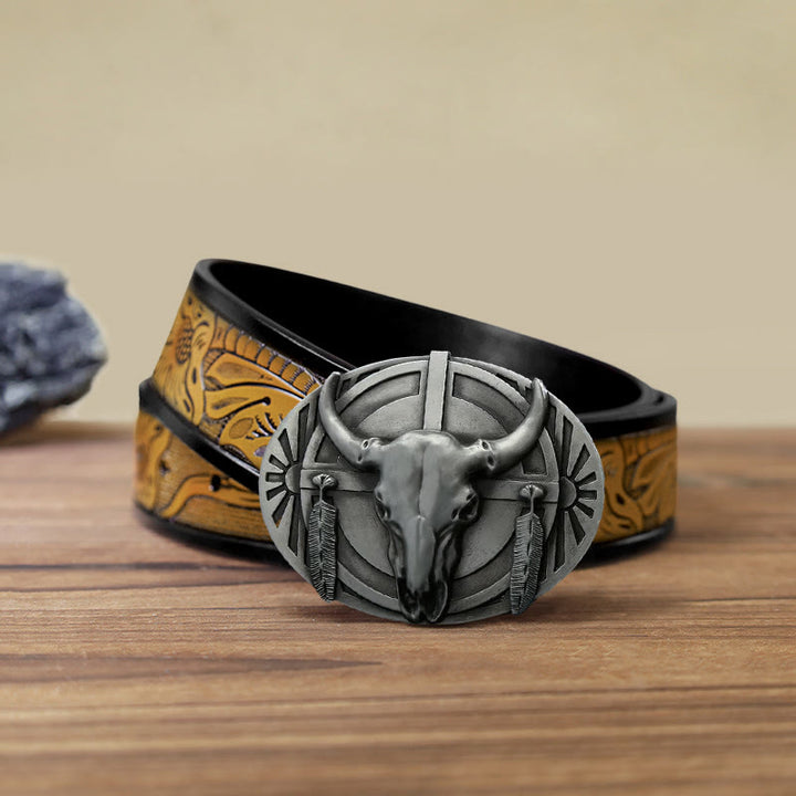 Ceinture en cuir à boucle DIY pour homme
