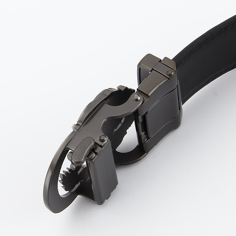 Ceinture en cuir à cliquet automatique Dragon Business pour homme