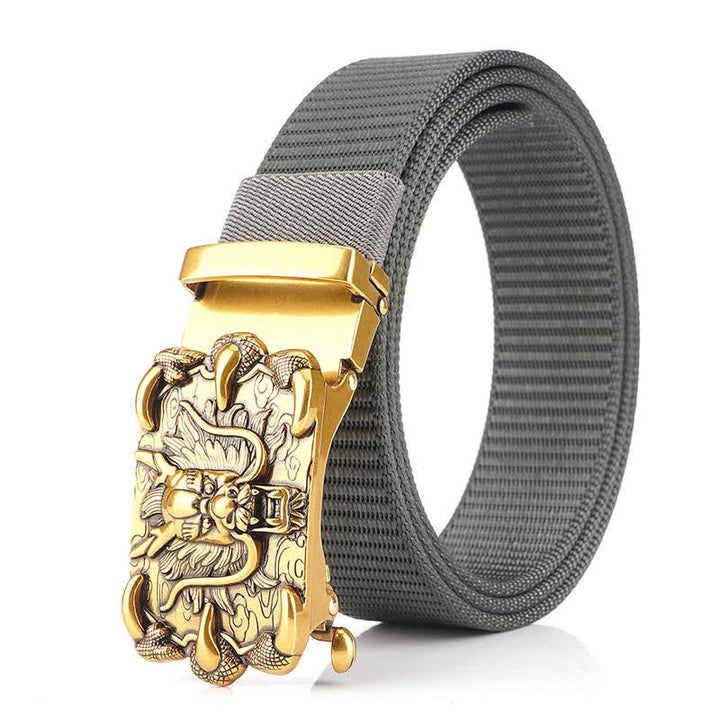Ceinture décontractée en nylon à motif dragon pour homme