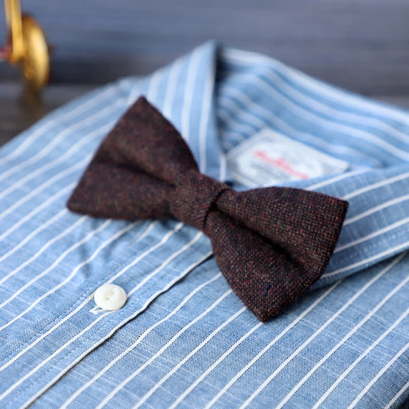 Nœud papillon simple en tweed de laine mélangée pour homme