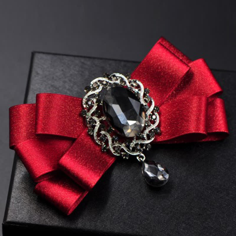 Ensemble de 3 nœuds papillons noirs de couleur unie avec strass