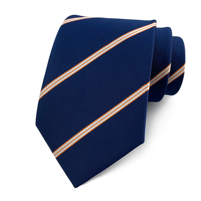 Cravate de bureau traditionnelle à rayures Repp pour homme - Marine - image 3