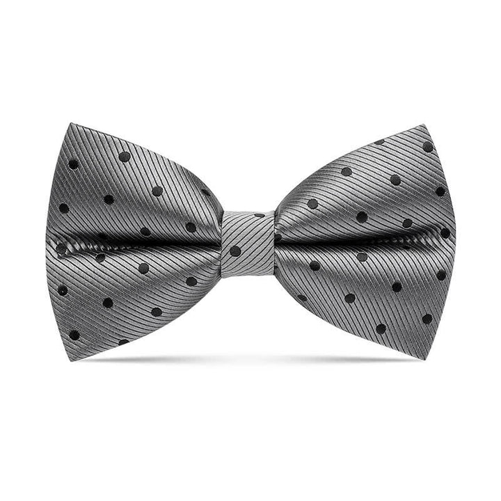 Nœud papillon classique à pois gris pour homme