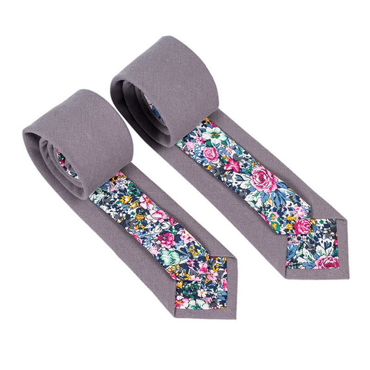 Cravate patchwork florale à carreaux pour homme 