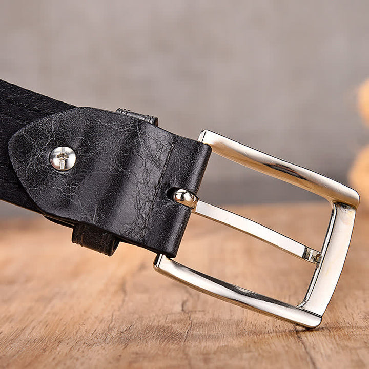 Ceinture décorative en cuir à motif floral rétro pour homme