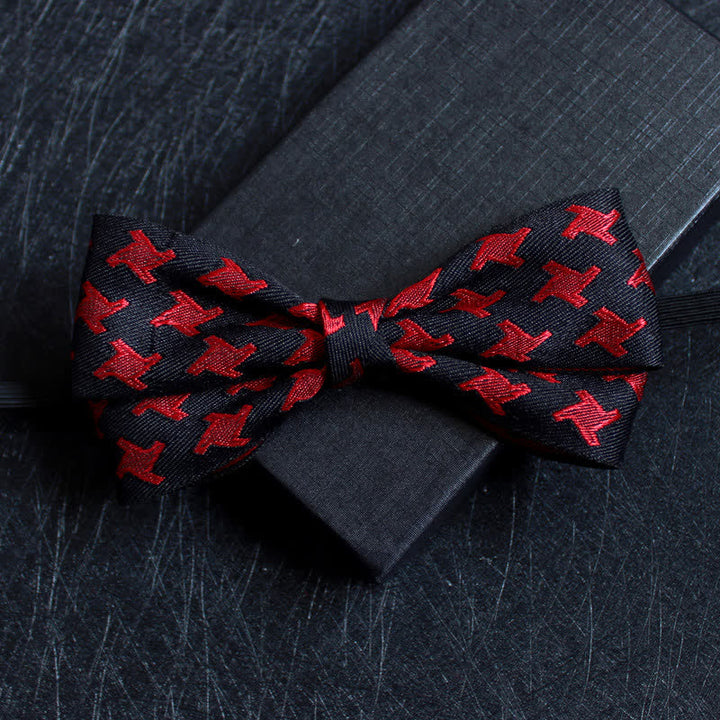 Nœud papillon double épaisseur à motif abstrait pour homme