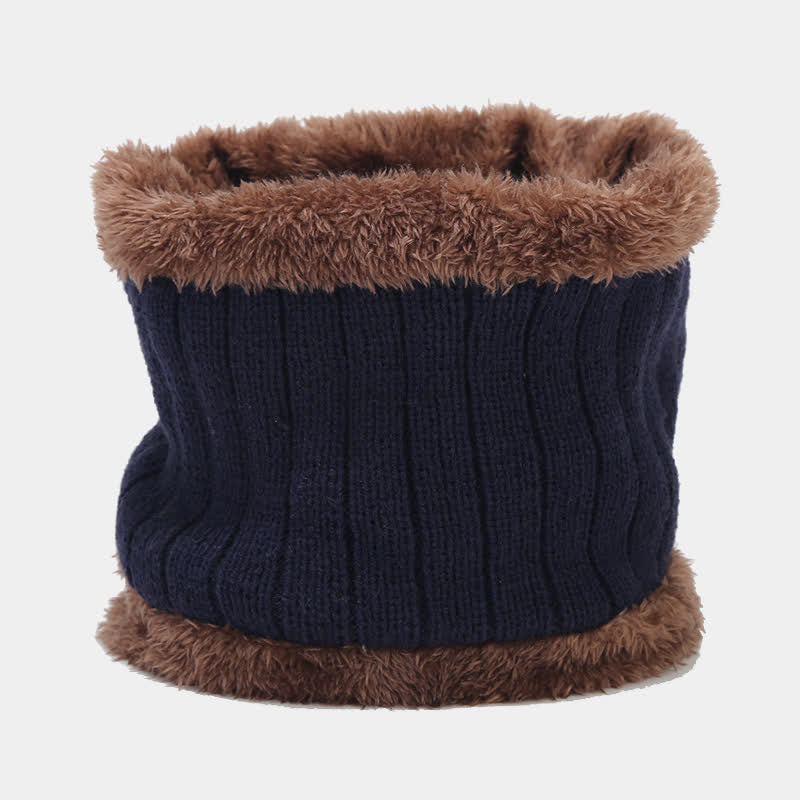 Ensemble de 3 pièces unisexe en tricot sergé épais, bonnet, écharpe, gants