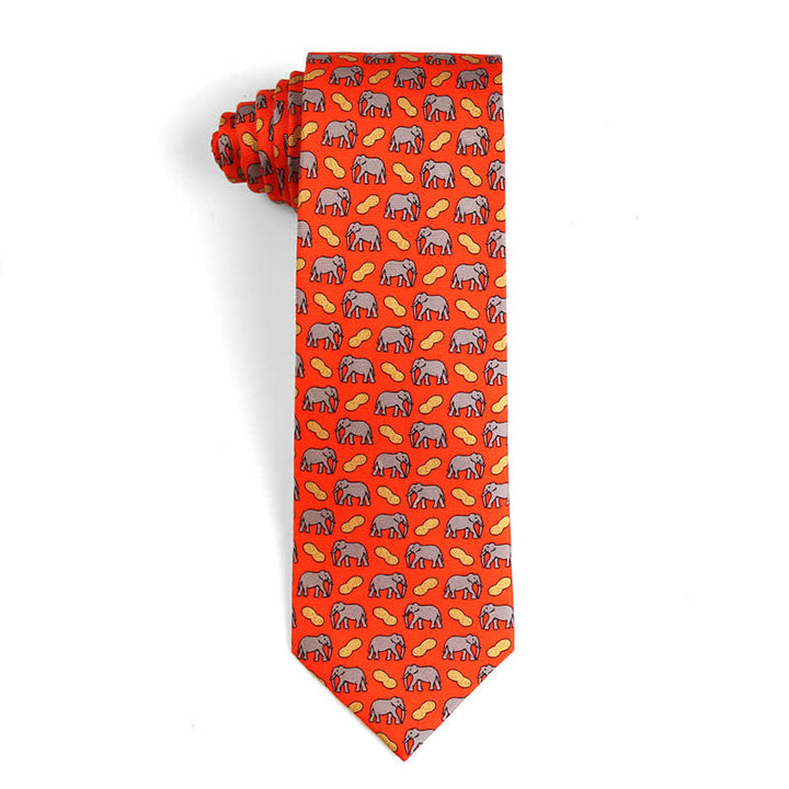 Cravate en soie pure pour homme avec motifs d'animaux dansants
