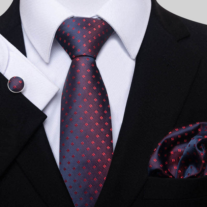 Ensemble de 3 cravates à pois rouges intemporelles pour hommes