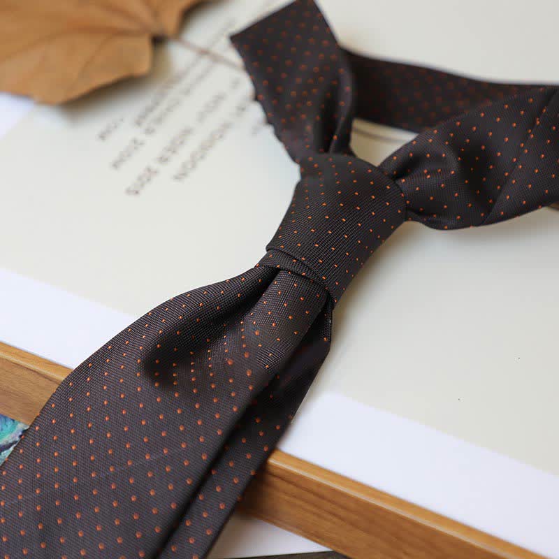 Cravate à rayures pour homme, série couleurs café, motif cachemire