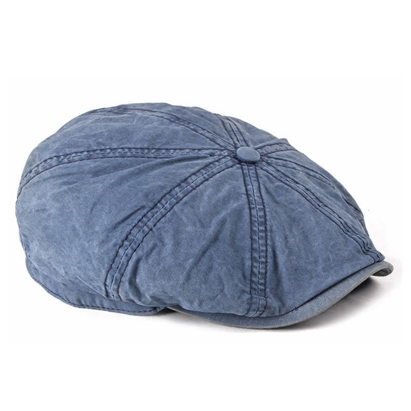 Casquette béret décontractée en coton vieilli délavé