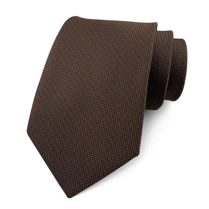 Cravate slim simple de couleur unie pour hommes - Selle Marron - image 16