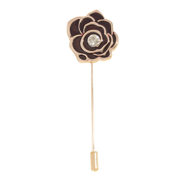 Broche fleur de rose noire pour femme
