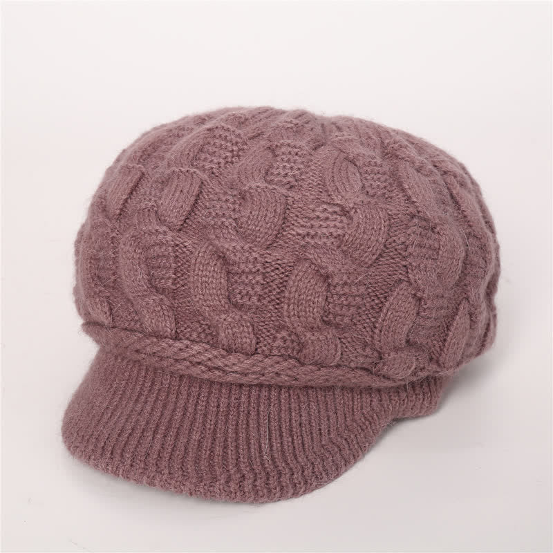 Bonnet à visière ample avec doublure moelleuse pour femme