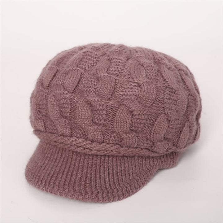 Bonnet à visière ample avec doublure moelleuse pour femme