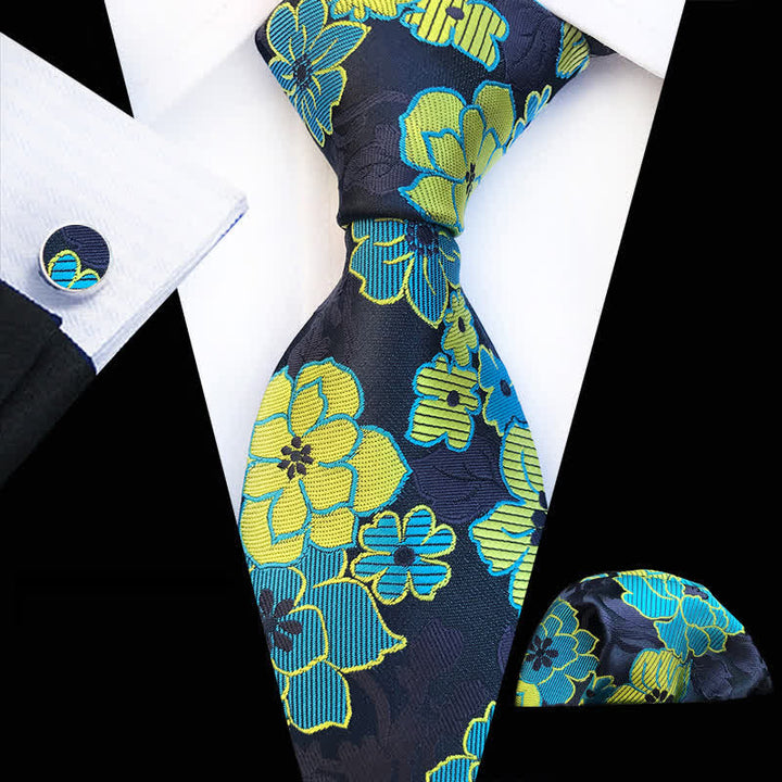 Ensemble de 3 cravates fleuries pour hommes