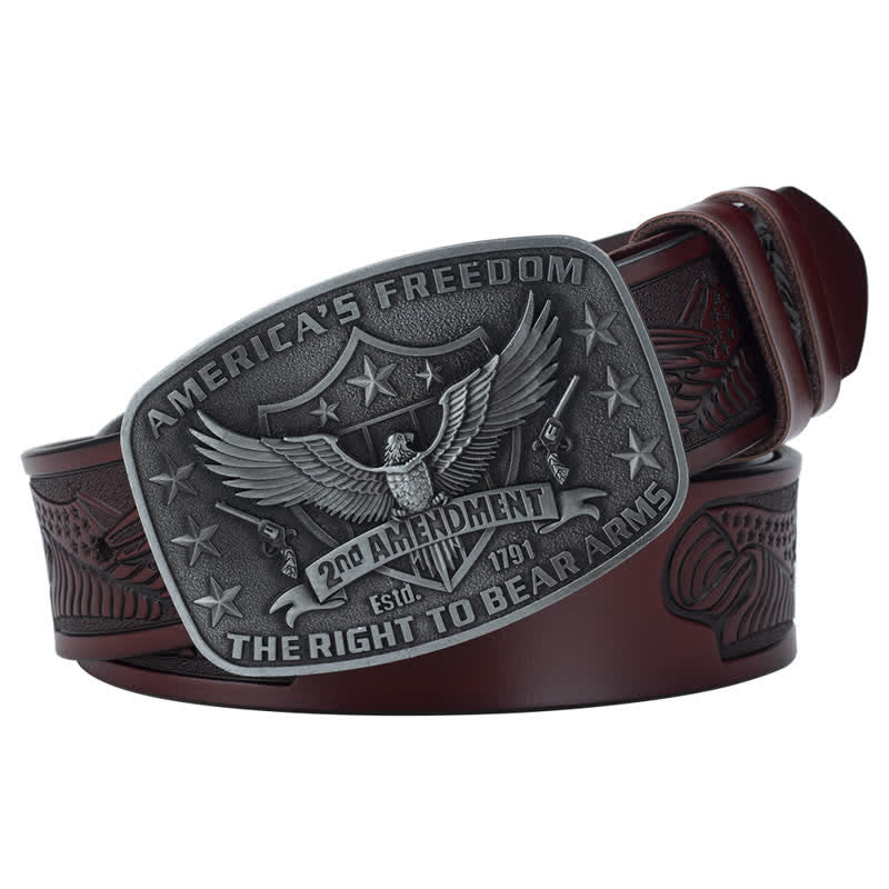 Ceinture en cuir rétro pour homme avec motif aigle America's Freedom