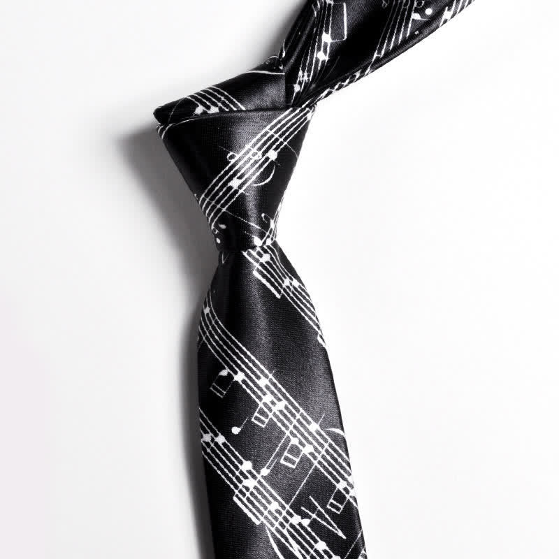 Cravate pour homme avec notes de musique de piano - image 3