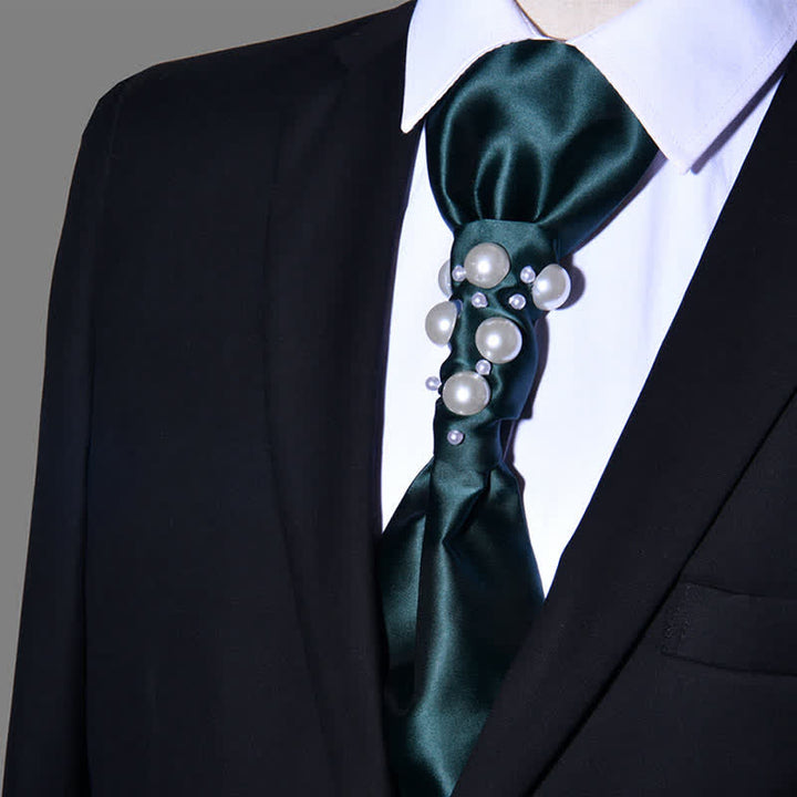 Cravate de mariage pour homme avec perles au look vintage - Vert - image 19