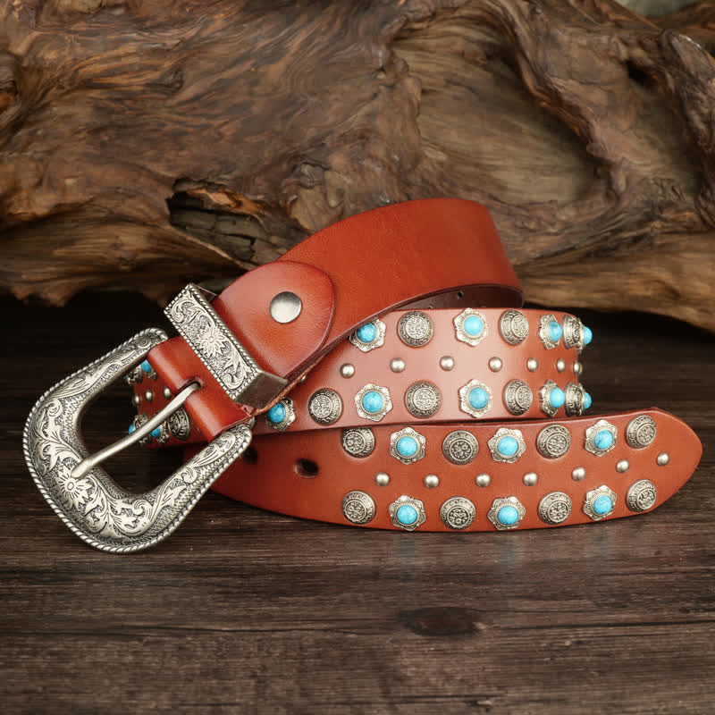 Ceinture unisexe luxueuse avec accents turquoise