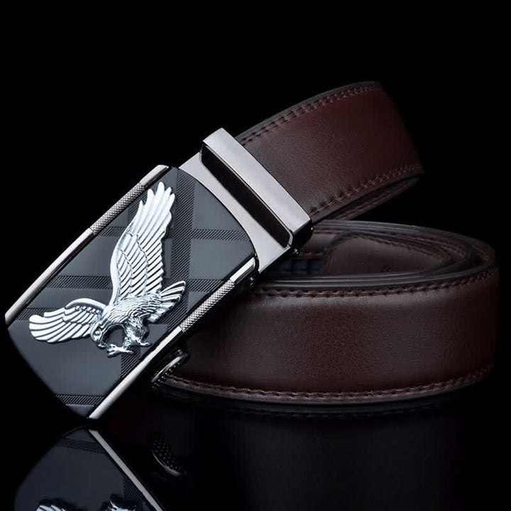 Ceinture en cuir à boucle automatique pour homme avec motif aigle animal - image 0