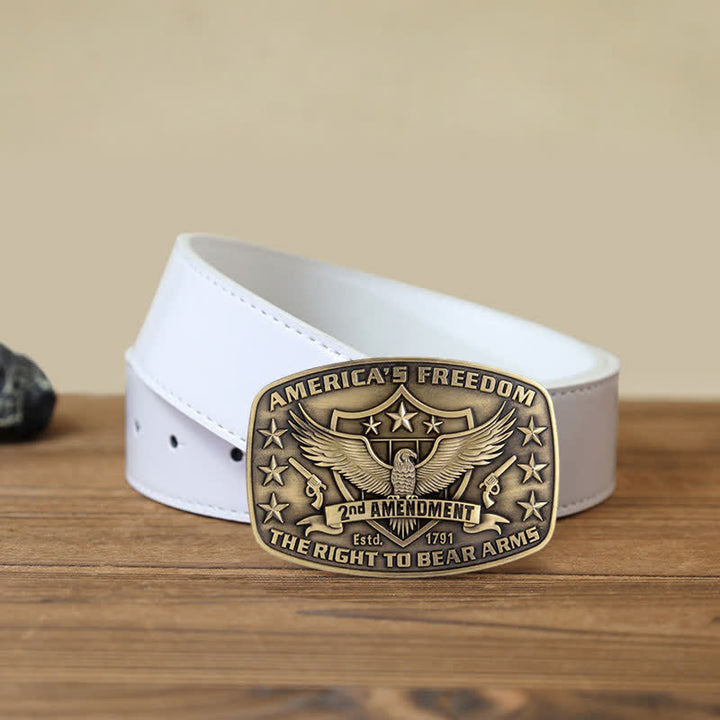 Ceinture en cuir à boucle pour homme avec motif Eagle America's Freedom