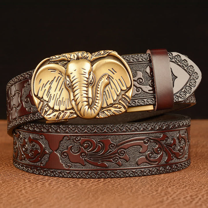 Ceinture en cuir à grandes oreilles d'éléphant pour homme