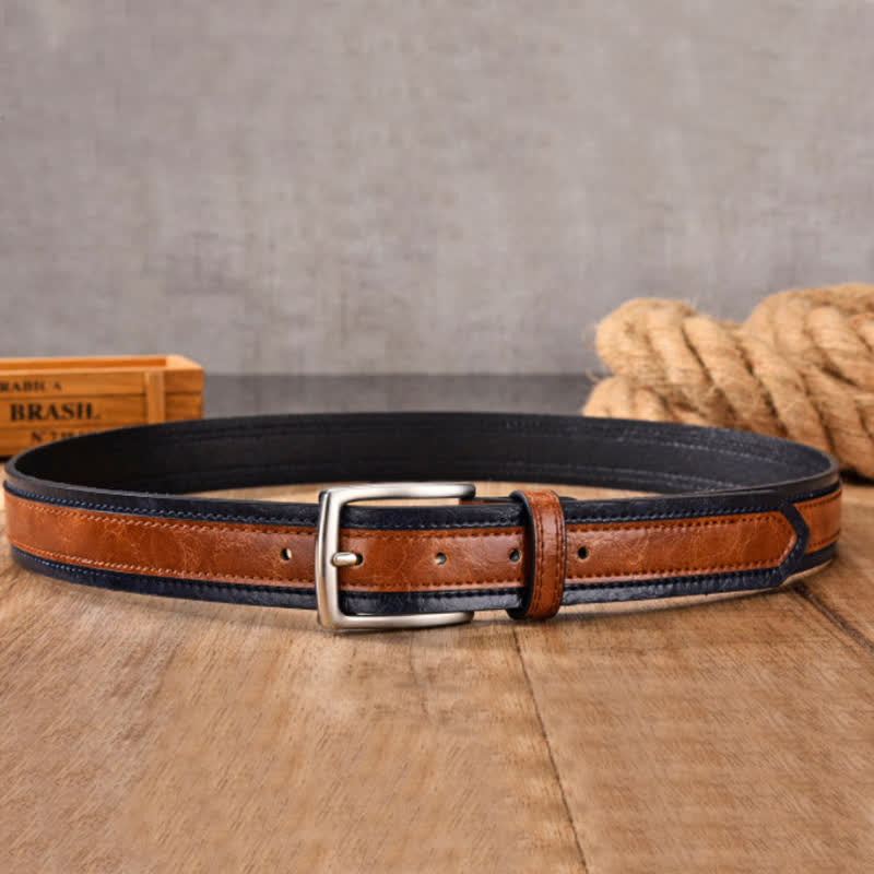 Ceinture décorative en cuir à motif floral rétro pour homme