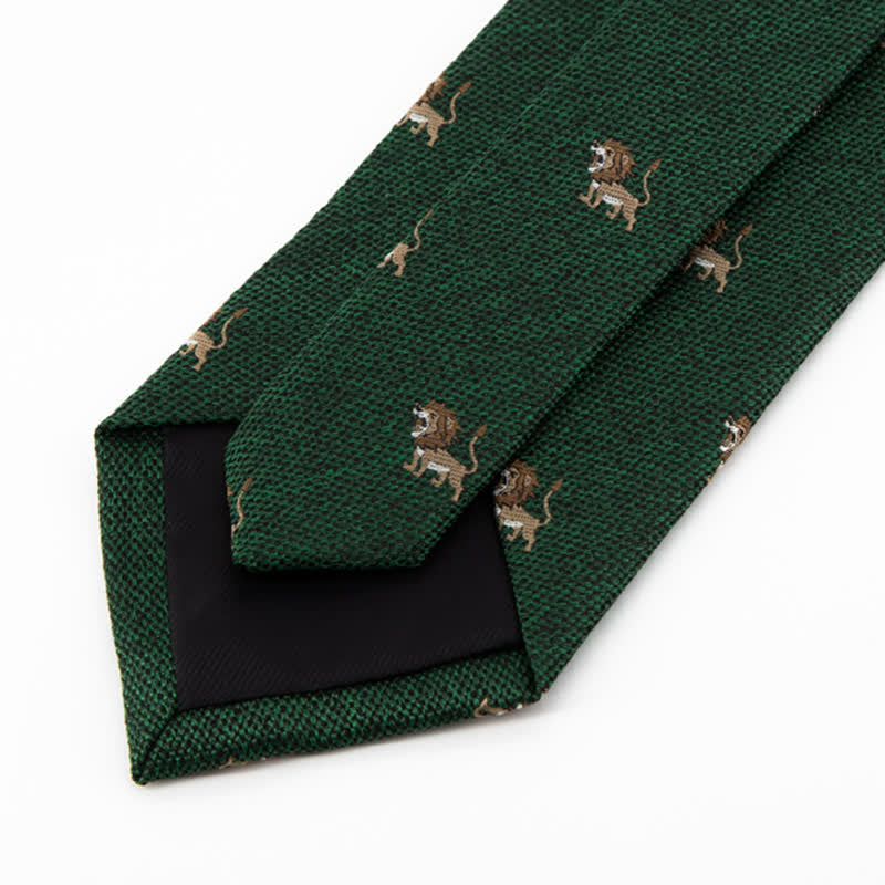 Cravate pour homme avec motif de lion chasseur d'animaux de dessin animé