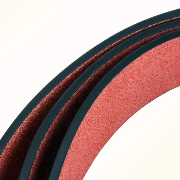 Ceinture en cuir à boucle noire rétro pour homme