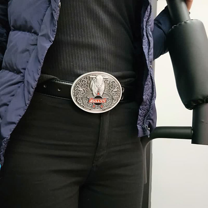 Ceinture en cuir avec boucle porte-bière créative Raging Bull pour homme