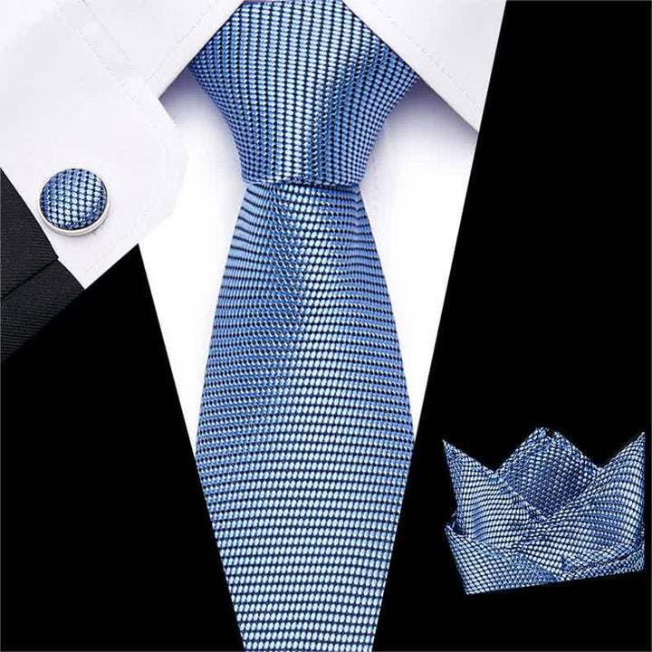 Lot de 3 cravates de couleur unie bleu ciel clair pour homme