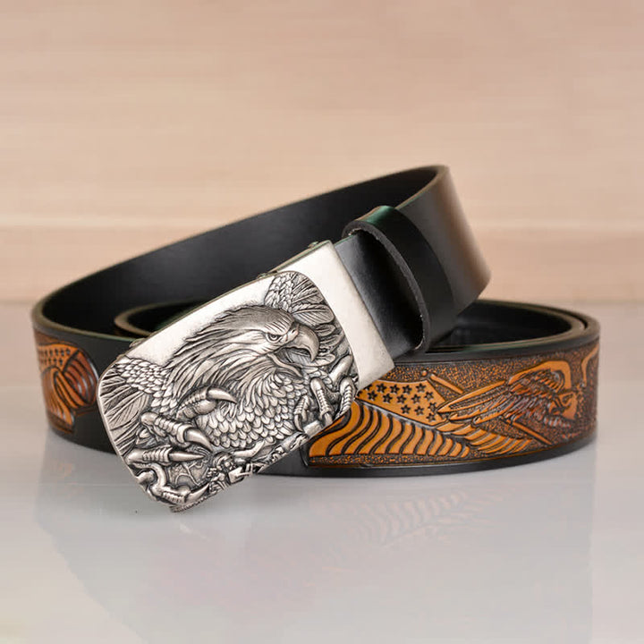 Ceinture en cuir à boucle automatique pour homme Mighty Eagle Sharp Claw
