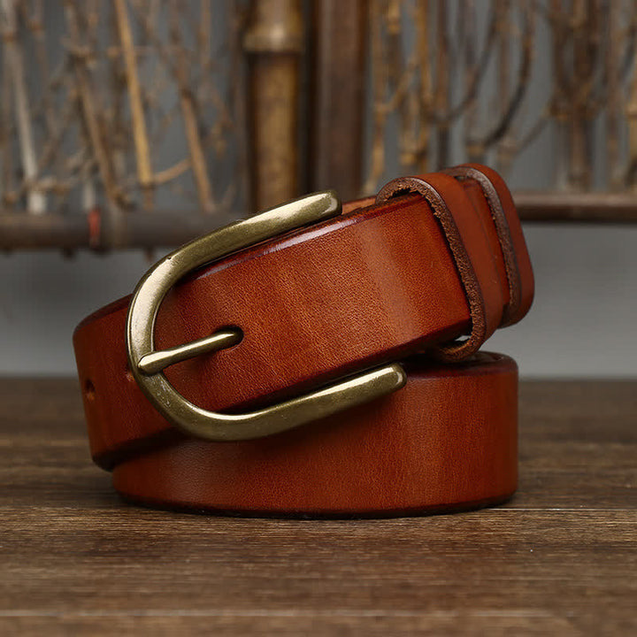 Ceinture décontractée en cuir lisse et brillant pour homme