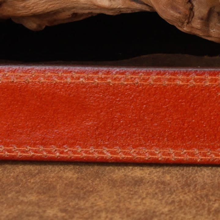 Ceinture unisexe en cuir avec pierre d'agate et fleur creuse turquoise