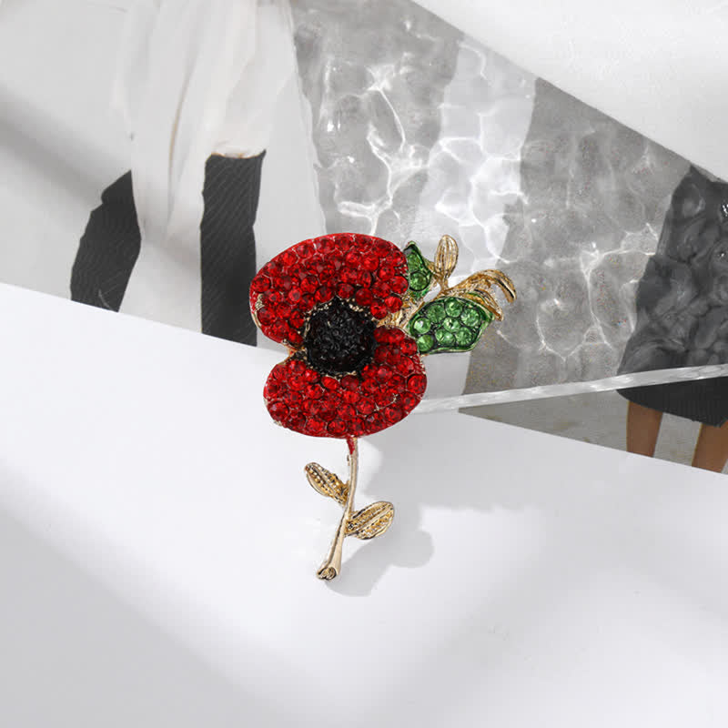 Broche pour femme en forme de coquelicot et de carthame