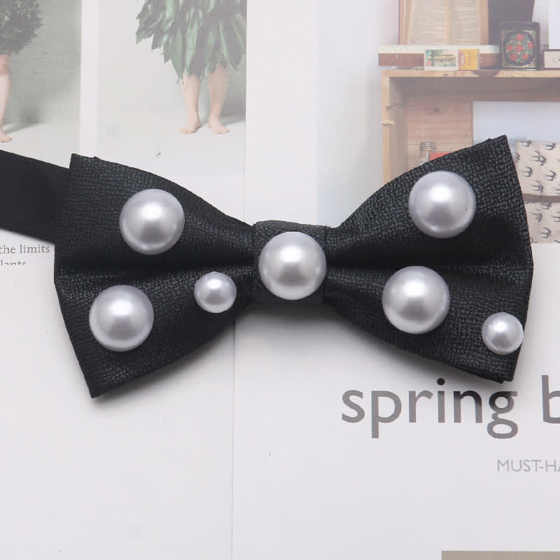 Nœud papillon de soirée dansante en perles artificielles - Gris ardoise foncé - image 7