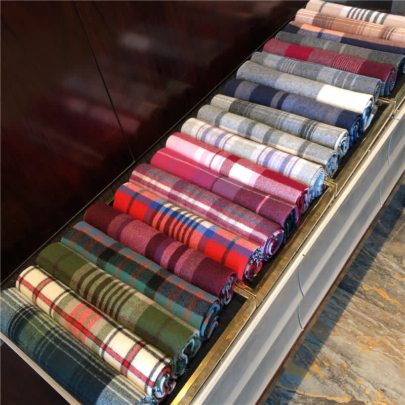 Écharpe unisexe Lamb Edinburgh à carreaux, grande et chaude - image 5