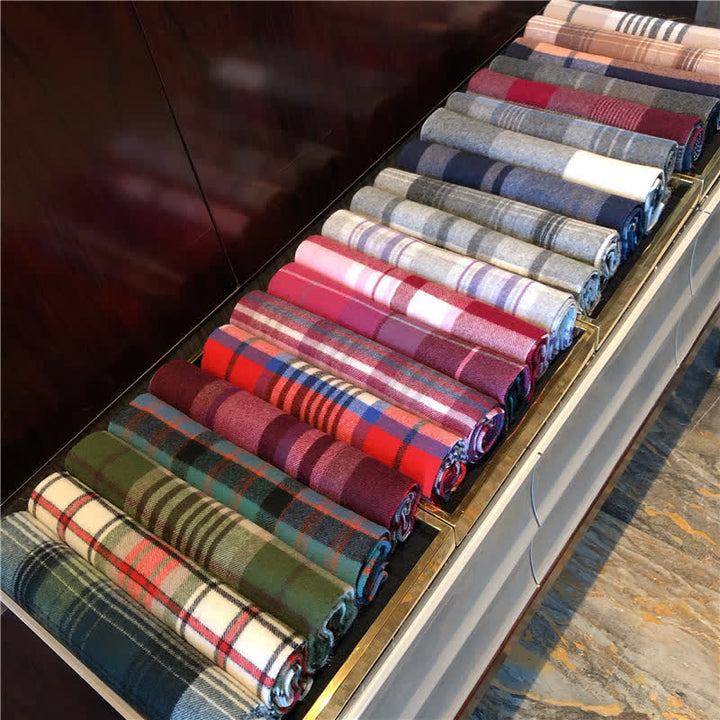 Écharpe unisexe Lamb Edinburgh à carreaux, grande et chaude - image 5