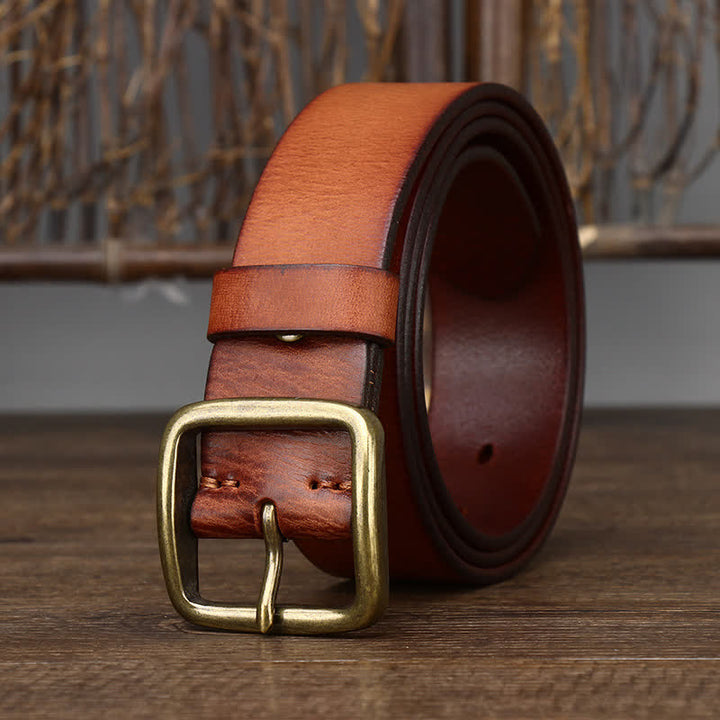 Veste décontractée pour homme avec ceinture en cuir de vachette souple - brun rougeâtre - 46 - image 4