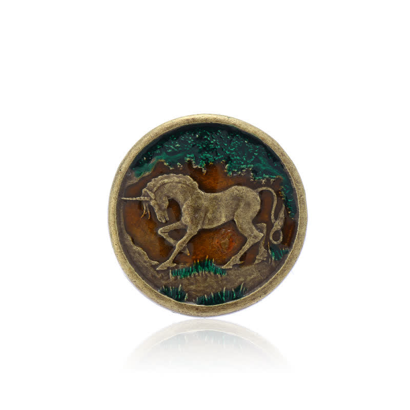 Ceinture en cuir à boucle en bronze antique pour homme avec licorne mystique