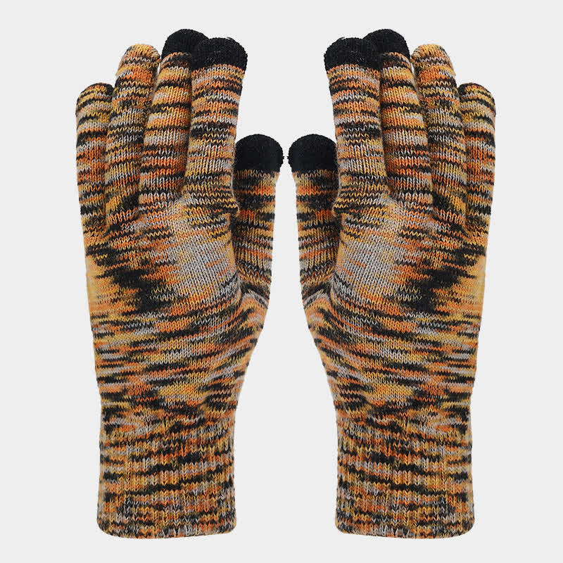 Ensemble de 3 gants, écharpe et bonnet multicolores unisexes