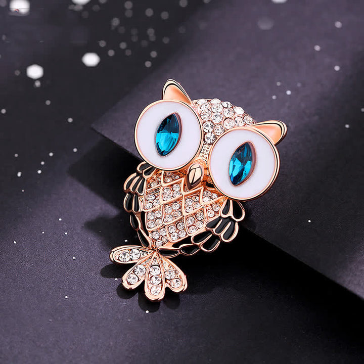 Broche Hibou Mystique aux Yeux Bleus pour Femme