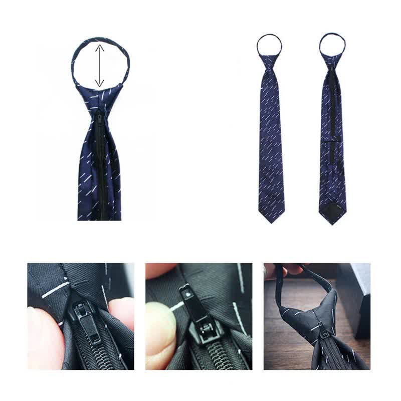 Cravate à carreaux rétro zippée pour homme - image 5