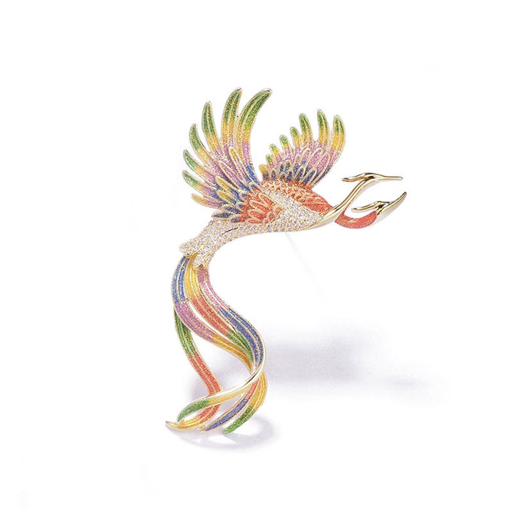 Broche phénix volant à deux têtes pour femme